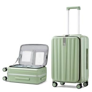Hanke 24 Inch Bamboo Green Hard Shell Luggage