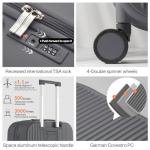 Mixi 24-Inch Hard Shell Rolling Suitcase - Rock Grey