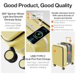 Mixi 26-Inch Hard Shell Luggage with Charger & Holder