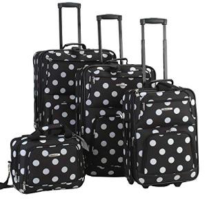 Rockland Polka Dot Lightweight 4-Piece Luggage Set