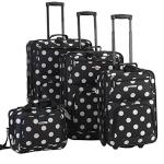 Rockland Polka Dot Lightweight 4-Piece Luggage Set