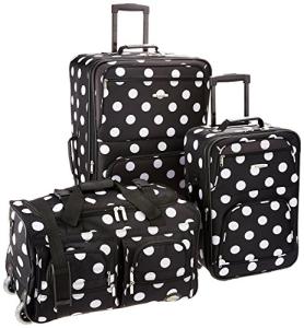 Rockland Vara 3-Piece Expandable Luggage Set, Black