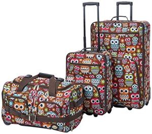 Rockland Vara Softside Owl 3-Piece Luggage Set