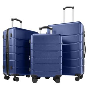 Sweetcrispy 3-Piece Hard Shell Carry-On Luggage Set