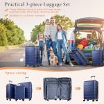 Sweetcrispy 3-Piece Hard Shell Carry-On Luggage Set