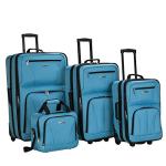 Rockland Journey Expandable 4-Piece Luggage Set, Turquoise