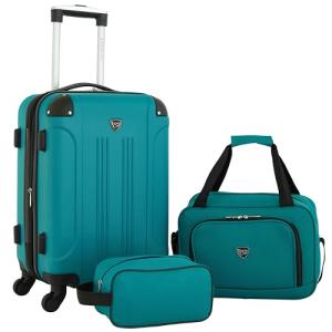 Travelers Club Chicago Teal 3-Piece Spinner Set