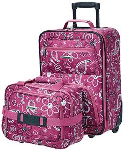Rockland Expandable Softside Luggage Set - Pink Bandana