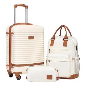 Coolife 3-Piece Lightweight Carry-On Luggage Set