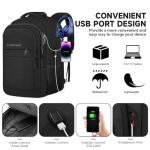 Large TSA-Friendly Travel Backpack with USB Port