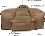 X-Large Tactical Wheeled Duffel Bag for Adventure
