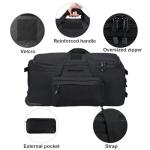 Tactical Rolling Duffel Bag for Camping - Black