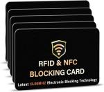 5 Pack RFID Blocking Wallet Protection Cards – Black