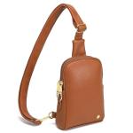 Small Leather Sling Bag for Women - Light Brown