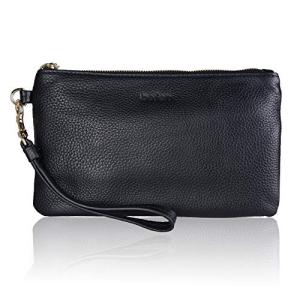 Befen Black Leather RFID Blocking Wristlet Wallet