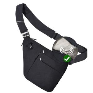 VADOO Anti-Theft Lightweight Sling Bag - Black