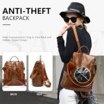 CHERUTY Women's Anti-Theft PU Leather Backpack Bag