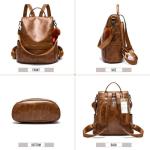 CHERUTY Women's Anti-Theft PU Leather Backpack Bag