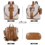 Stylish ZOCAI Anti-Theft Backpack Purse for Women