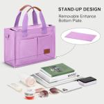 Oversized Purple Canvas Tote Bag with Pockets