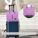 Oversized Purple Canvas Tote Bag with Pockets