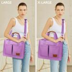 Oversized Purple Canvas Tote Bag with Pockets
