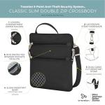 Travelon Anti-Theft Slim Double Zip Crossbody Bag