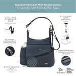 Travelon Anti-Theft Classic Messenger Bag, Midnight