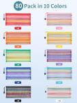 80 Pack Mesh Zipper Pouches in 10 Colors