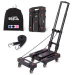 GtIiFmTe Folding Hand Truck Lightweight Hand Truck Dolly Foldable,Luggage cart with 6 Rotate Wheels, Utility Cart with Adjustable Handle,Collapsible Dolly for Moving-Black
