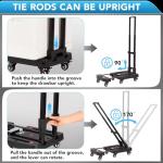 GtIiFmTe Folding Hand Truck Lightweight Hand Truck Dolly Foldable,Luggage cart with 6 Rotate Wheels, Utility Cart with Adjustable Handle,Collapsible Dolly for Moving-Black