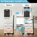 GtIiFmTe Folding Hand Truck Lightweight Hand Truck Dolly Foldable,Luggage cart with 6 Rotate Wheels, Utility Cart with Adjustable Handle,Collapsible Dolly for Moving-Black