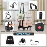 GtIiFmTe Folding Hand Truck Lightweight Hand Truck Dolly Foldable,Luggage cart with 6 Rotate Wheels, Utility Cart with Adjustable Handle,Collapsible Dolly for Moving-Black