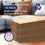 Medium Corrugated Cardboard Moving Boxes - 10-Pack
