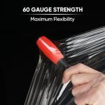 TICONN 1000ft Clear Stretch Wrap Roll with Handles