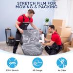 TICONN 1000ft Clear Stretch Wrap Roll with Handles