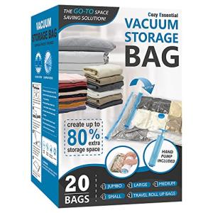 20 Pack Vacuum Storage Bags for Travel and Home