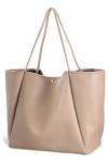 Nude Oversize PU Leather Weekender Tote Bag