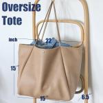 Nude Oversize PU Leather Weekender Tote Bag