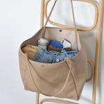 Nude Oversize PU Leather Weekender Tote Bag