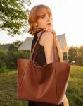 KALIDI Oversized Vegan Leather Tote Bag for Women