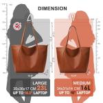 KALIDI Oversized Vegan Leather Tote Bag for Women
