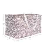 Tan Geometric Utility Tote for Travel Essentials