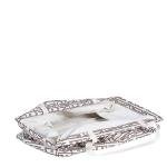 Tan Geometric Utility Tote for Travel Essentials