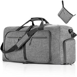 65L Waterproof Foldable Duffle Bag with Shoe Compartment