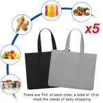 WISELIFE 10-Pack Large Foldable Grocery Bags