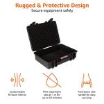 Amazon Basics Hard Camera Case, Medium, Black, Solid, 18"L x 14"W x 6"H