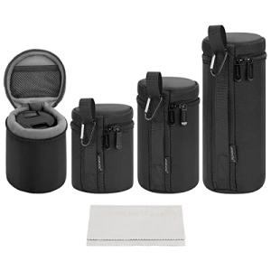 Water Resistant Camera Lens Case Set, 4 Sizes
