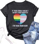 Pride Mom Rainbow Heart Graphic T-Shirt