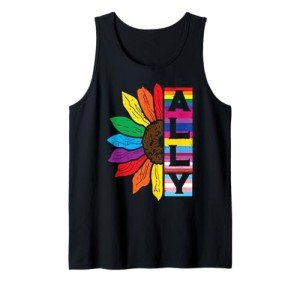Rainbow Sunflower Pride Flag Tank Top for All